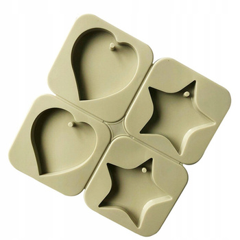 Forma Silikonowa Zawieszki Serca Gwiazdki MF-357