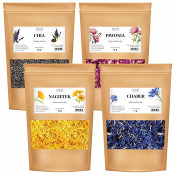 Bławatek Niebieski Chaber Nagietek Chia Piwonia Zestaw Suszy Do Mydła Świec