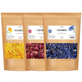 Bławatek Niebieski Chaber Czerwony Nagietek Zestaw Suszy Do Mydła Świec