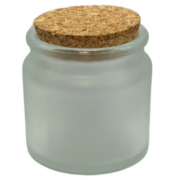Słoik Ozdobny Do Wyrobu Świec Szkło Sofia Frosted 100ml + Pokrywka Korkowa