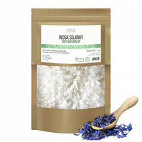 WOSK SOJOWY Do Świec Miękki Naturalny 1kg + Suszone Płatki Bławatka 5g