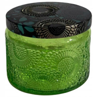 Szkło Ozdobne Do Wyrobu Świec Słoik Carla Green 120ml + Metalowa Pokrywka