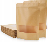 Torebka Papierowa Strunowa Doypack Kraft z Okienkiem 12x20cm 50szt